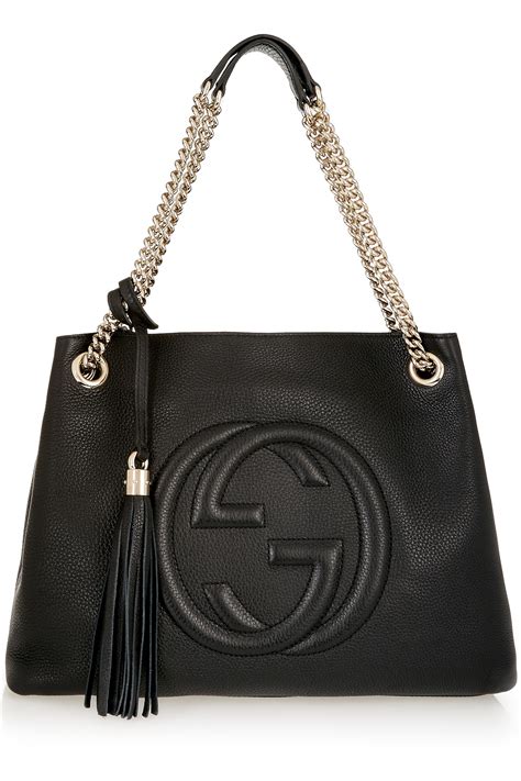 gucci soho medium tote with chain|Gucci soho shoulder bag black.